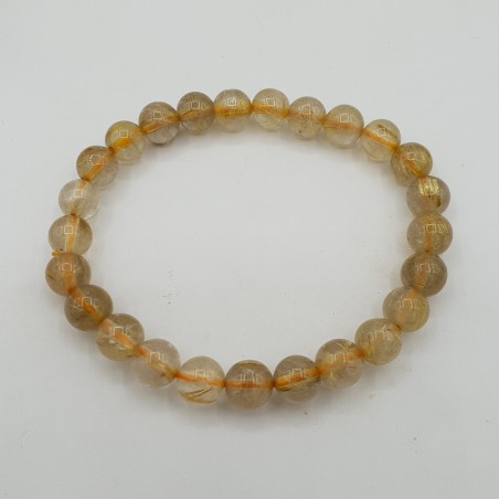 Stretch armband gouden Rutielkwarts