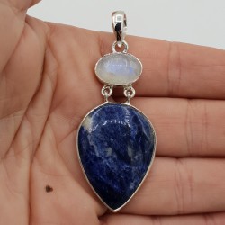 925 Sterling zilveren hanger Sodaliet en Maansteen