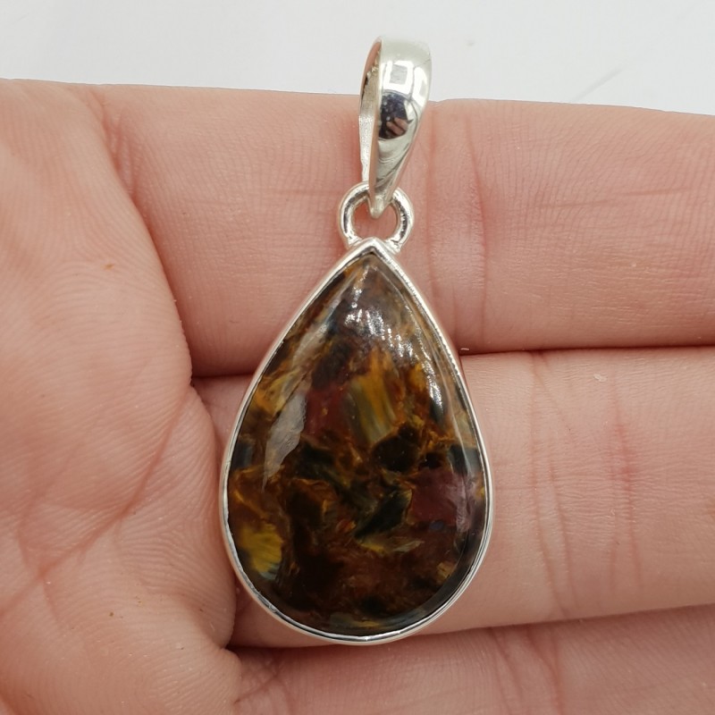 925 Sterling zilveren hanger met druppelvormige Pietersiet