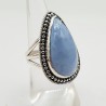 925 Sterling zilveren ring gezet met blauw Opaal 17 mm