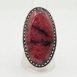 925 Sterling zilveren ring met Rhodoniet 18 mm