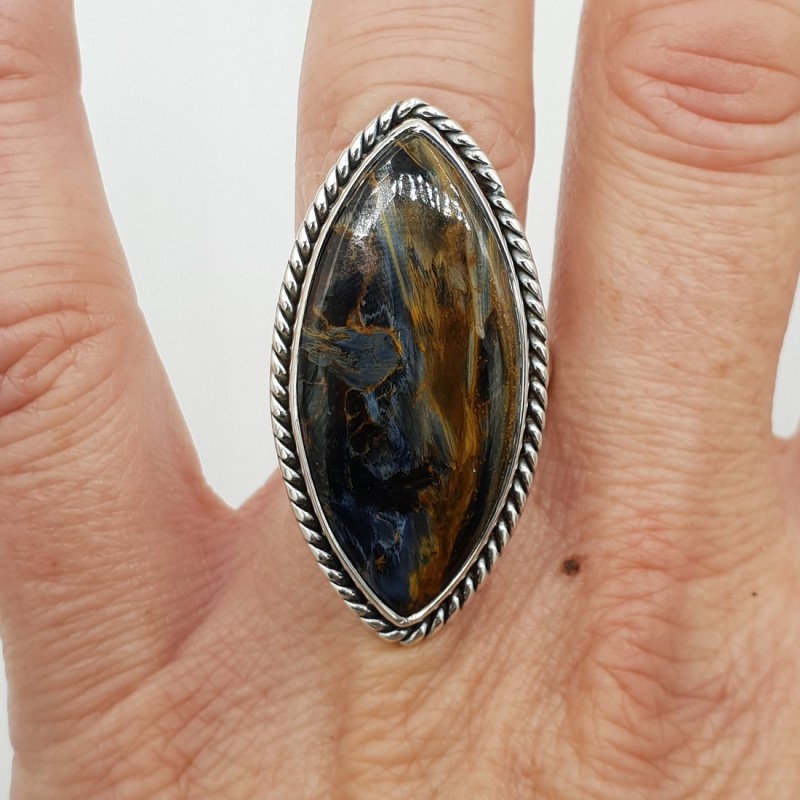 925 Sterling zilveren ring met marquise Pietersiet 17.3 mm