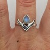 925 Sterling zilveren ring met druppelvormige Maansteen
