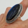 925 Sterling zilveren ring smalle ovale Labradoriet verstelbaar