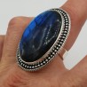 925 Sterling zilveren ring brede ovale Labradoriet verstelbaar