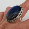 925 Sterling zilveren ring met brede ovale Labradoriet verstelbaar