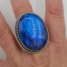 925 Sterling zilveren ring met brede ovale Labradoriet verstelbaar