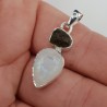 925 Sterling zilveren hanger met Maansteen en Moldaviet