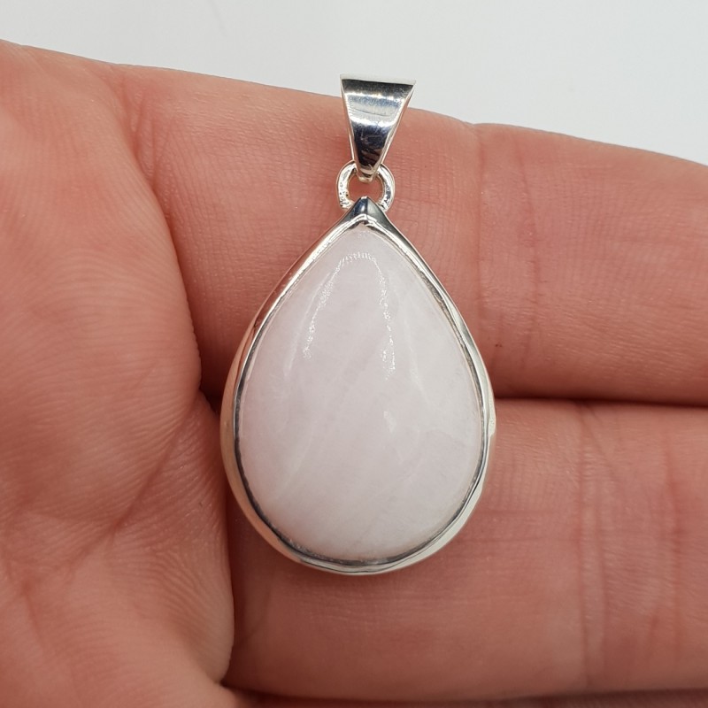 925 Sterling zilveren hanger druppelvormige roze Aragoniet