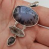 Zilveren hanger met Dendriet Opaal Herkimer diamant Toermalijnkwarts