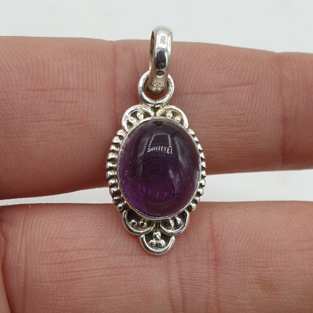 925 Sterling zilveren hanger gezet met Amethist