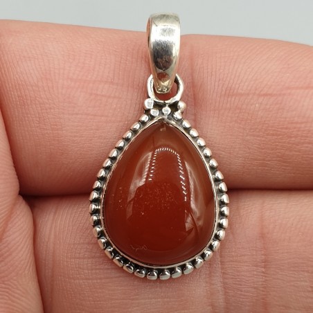 925 Sterling zilveren hanger met druppelvormige rode Onyx