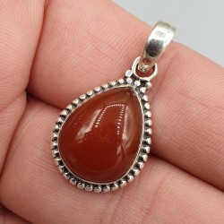 925 Sterling zilveren hanger met druppelvormige rode Onyx