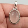 925 Sterling zilveren hanger met ovale Rozenkwarts