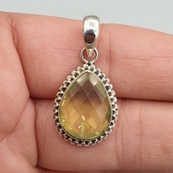 925 Sterling zilveren hanger met druppelvormige Lemon Topaas