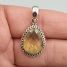 925 Sterling zilveren hanger met druppelvormige Lemon Topaas