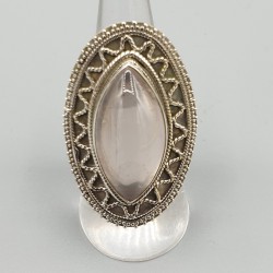 925 Sterling zilveren ring met marquise Rozenkwarts
