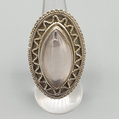 925 Sterling zilveren ring met marquise Rozenkwarts