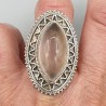 925 Sterling zilveren ring met marquise Rozenkwarts