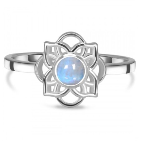 925 Sterling zilveren ring kleine ronde Maansteen