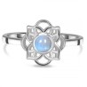 925 Sterling zilveren ring kleine ronde Maansteen