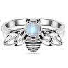925 Sterling zilveren ring met kleine ronde Maansteen
