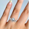 925 Sterling zilveren ring met kleine ronde Maansteen