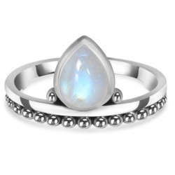 925 Sterling zilveren ring druppelvormige Maansteen