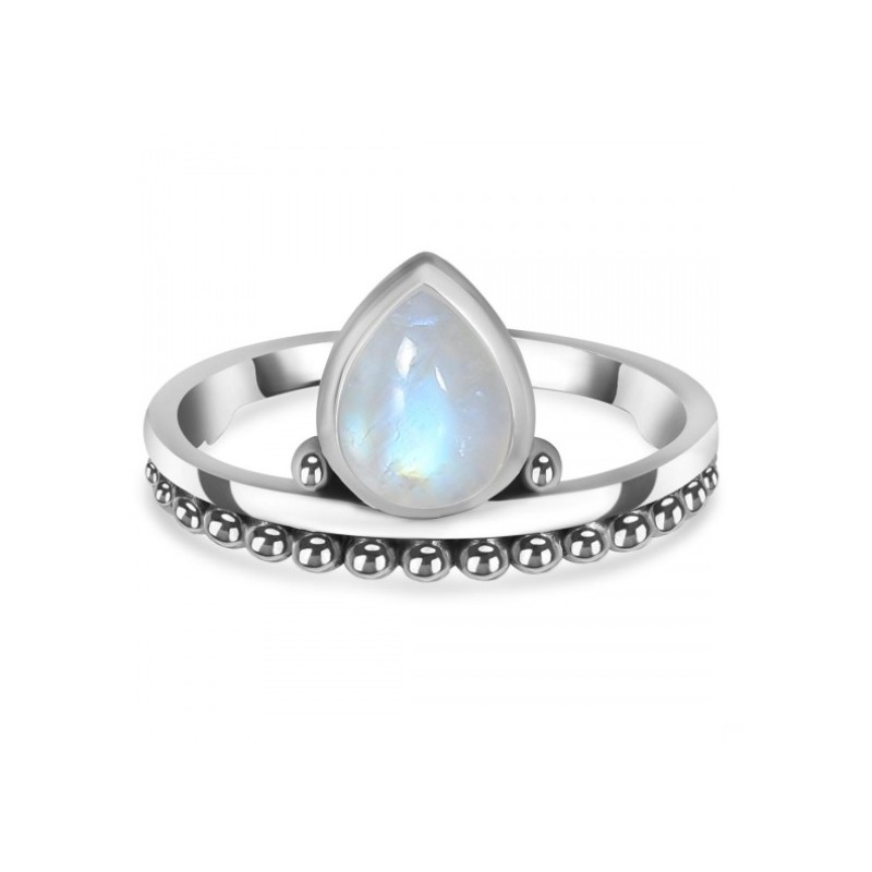 925 Sterling zilveren ring druppelvormige Maansteen