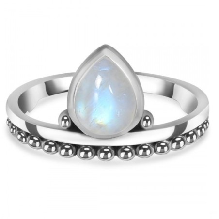 925 Sterling zilveren ring druppelvormige Maansteen