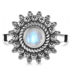925 Sterling zilveren ring regenboog Maansteen