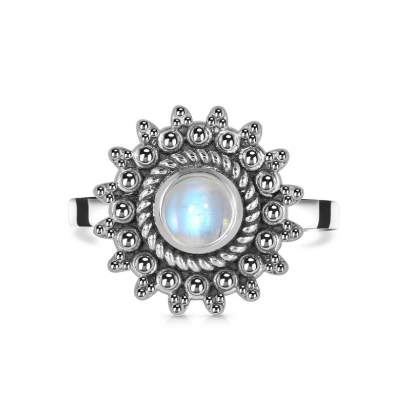 925 Sterling zilveren ring regenboog Maansteen