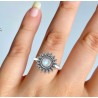 925 Sterling zilveren ring regenboog Maansteen