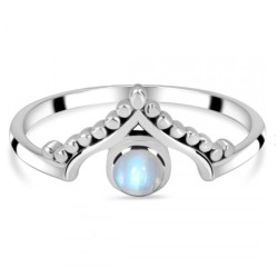 925 Sterling zilveren ring met regenboog Maansteen