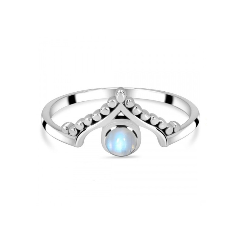 925 Sterling zilveren ring met regenboog Maansteen