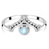 925 Sterling zilveren ring met regenboog Maansteen