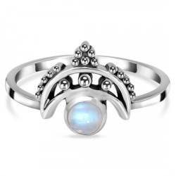 925 Sterling zilveren ring regenboog Maansteen
