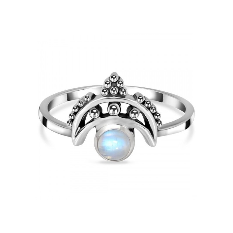 925 Sterling zilveren ring regenboog Maansteen