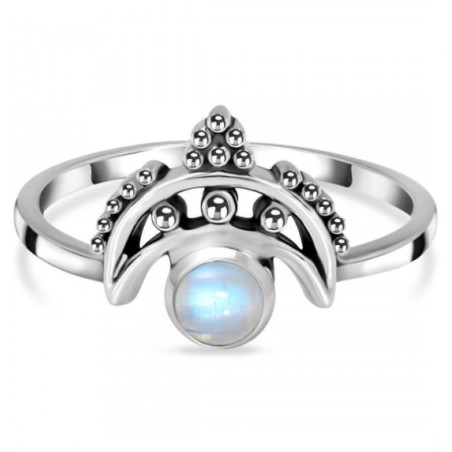 925 Sterling zilveren ring regenboog Maansteen