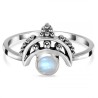 925 Sterling zilveren ring regenboog Maansteen