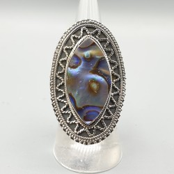 925 Sterling zilveren ring met marquise Abalone schelp 16.5 mm