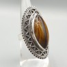 925 Sterling zilveren ring met marquise Tijgeroog