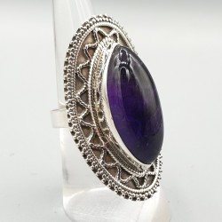 925 Sterling zilveren ring met marquise Amethist