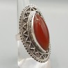 925 Sterling zilveren ring met marquise Carneool 17.3 mm