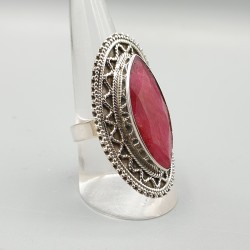 925 Sterling zilveren ring met marquise Robijn