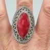 925 Sterling zilveren ring met marquise Robijn