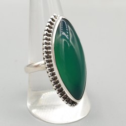 925 Sterling zilveren ring marquise groene Onyx 19 mm