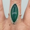925 Sterling zilveren ring marquise groene Onyx 19 mm