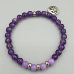 Armband met paarse Jade en Amethist
