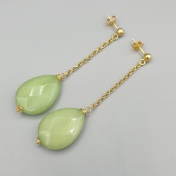 Oorbellen met groene Jade